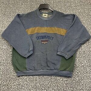 Introspect Sweatshirt Men Large Blue Pullover‎ Long Sleeve Crew Neck L